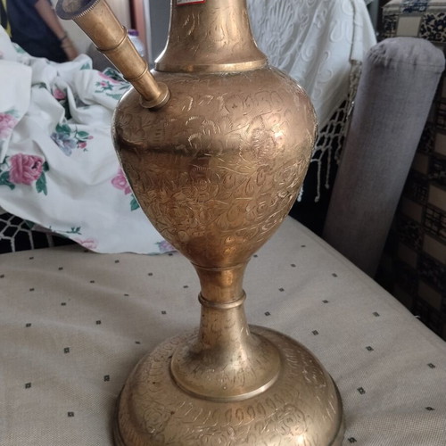 Hookah 1.50 meters tall, used, brass, functional or decorative