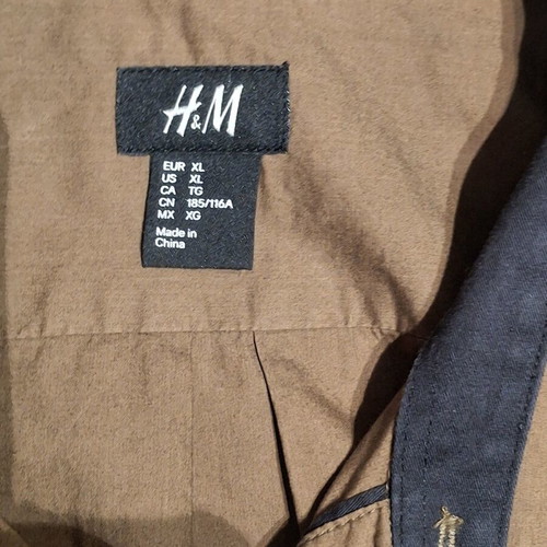 H&M men's shirt XL like new, oil brown