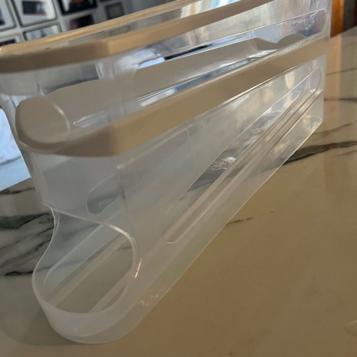 Plastic transparent egg holder like new, capacity 20 eggs