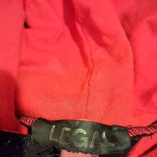 Legal hoodie size S like new, black and red