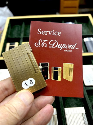 Запалка DuPont N15 златна употребявана, винтидж