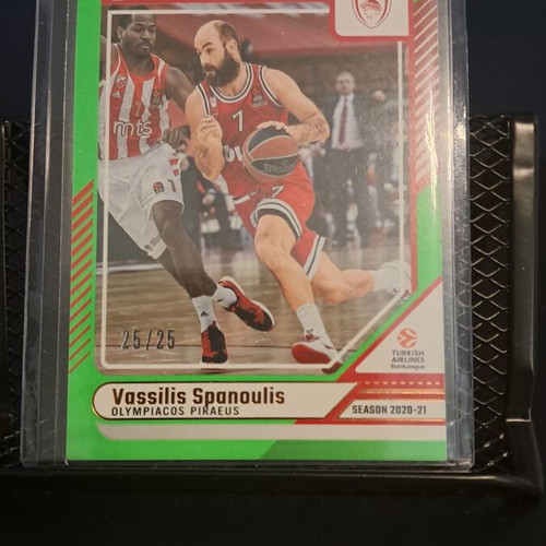 Vassilis Spanoulis Neon Green Flood 2024-25 Panini Euroleague Donruss card like new