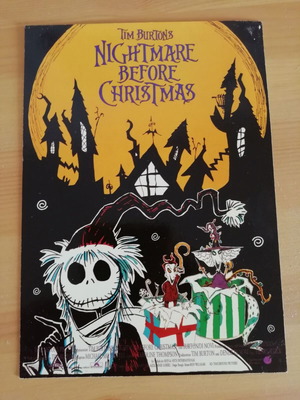 The Nightmare Before Christmas postcard used, Jack Skellington & Lock, Shock, Barrel
