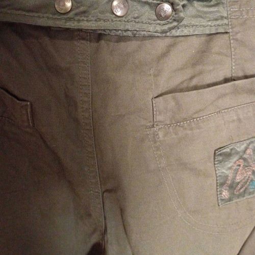 BSB Vintage Capri Pants Large Y2K Style with Strass and Adjustable Cuffs