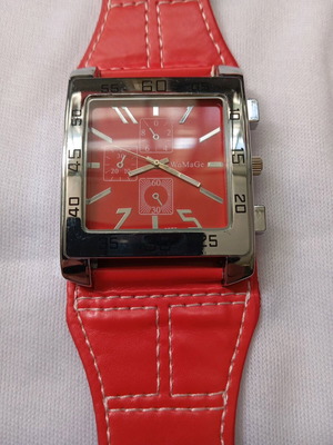 Ρολόι WoMaGe τετράγωνο unisex κόκκινο καινούργιο
