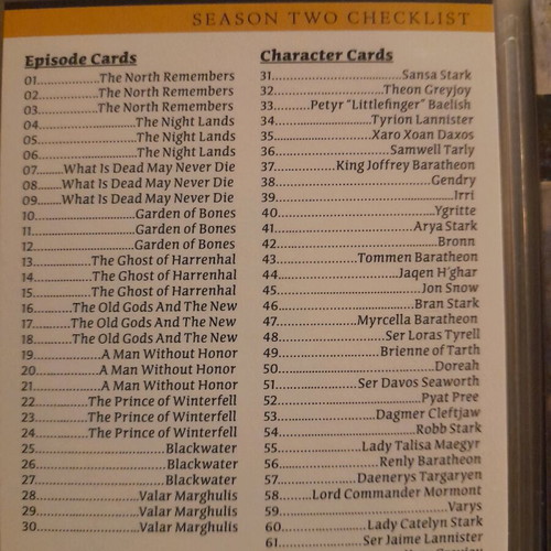 HBO cards from Game of Thrones series and album new, 637 authentic