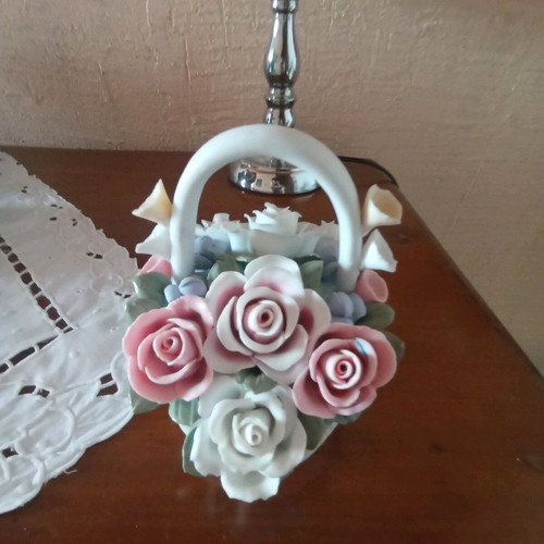 Vintage porcelain decorative basket like new