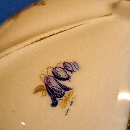 Vintage mini jewelry boxes set of 4 used, white with handpainted designs
