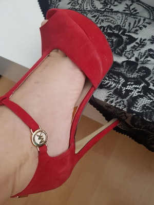 Michael Kors σανδάλια με τακούνι, σαν καινούργια, κόκκινα, νούμερο 39