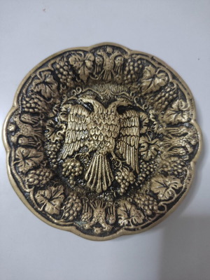 Antique bronze tray 11.5 cm with imperial double-headed eagle, like new