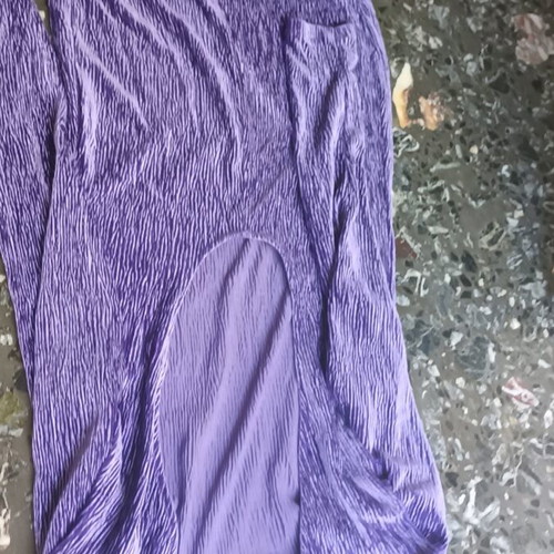 Velvet fitted dress, purple, backless, like new, H&M