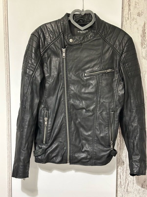 Staff men's leather jacket like new, black, size S