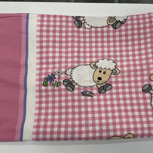 Flannel cotton duvet cover 130x200cm, pink for girl