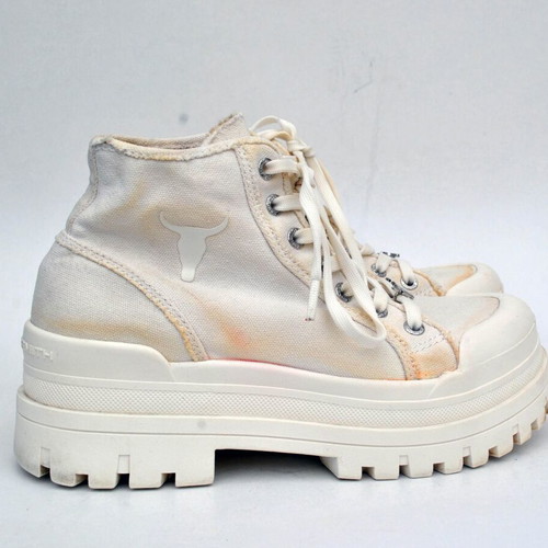 Windsor Smith white canvas platform shoes size 38 used