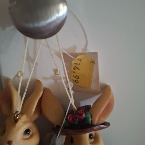 Easter artisan decorations like new, set of 3 bunnies with sound