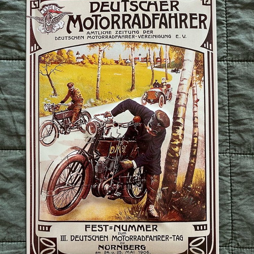 Vintage metal 3D plaque ADAC Nostalgic Art Deutscher Motorradfahrer motorcycle new