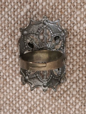 Long ring used, black and silver