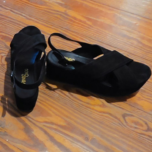 Feng Shoe black platform sandals size 41 new