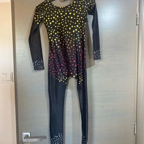 Handmade Rhythmic Gymnastics Leotard with Butterfly Scarf, Like New, Age 10-13