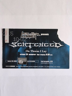 Sentenced Ticket 24/11/2004 like new