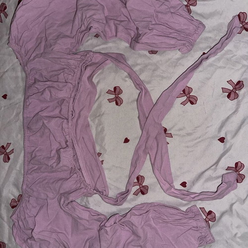 Shein Lilac Pink Crop Top with Long Sleeves and Waist Tie size M like new