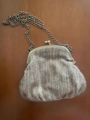 Women's winter tweed crossbody bag used, brown