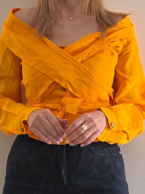 Zara orange shirt top like new, 100% viscose