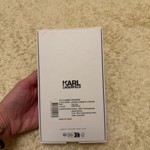 Karl Lagerfeld iPhone 14 Pro Max case new, black with rhinestones