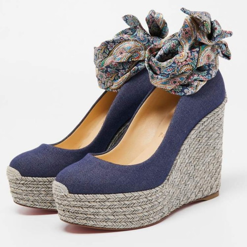 Christian Louboutin high heel shoes, size 37, blue