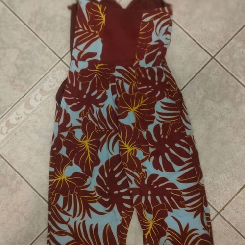 Consius by H&M strapless jumpsuit with colorful pattern, new