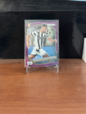2025 Panini Prizm FIFA Georgios Giakoumakis Purple Wave/49 PAOK card