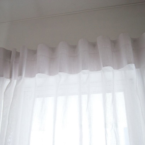 Curtain white linen blend 190x258cm semi-transparent like new