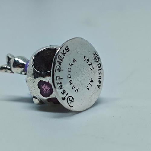 Disney Parks Silver Charm with Donald and Daisy in Tea Cup, like new