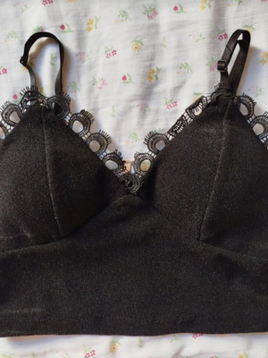 Black corset with glitter and lace like new Pink Woman, size S