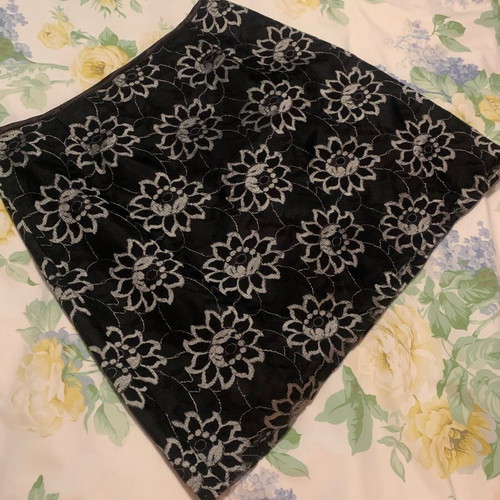 Charlotte Halton evening skirt like new, black tulle with grey flowers