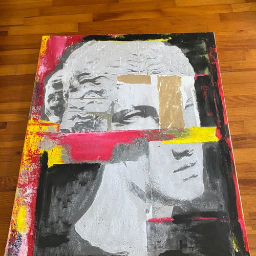 Modern handmade painting 70x90 cm like new