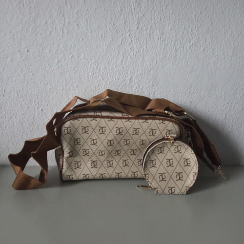 Trendyol Beige Crossbody Bag with Pouch like new
