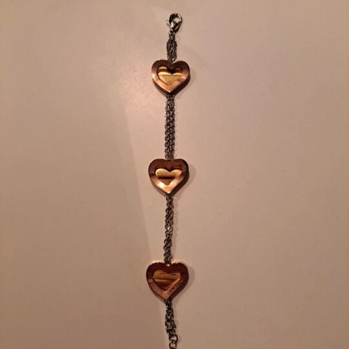 Visetti women's bracelet like new, silver with rose gold hearts