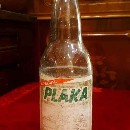 Plaka retsina bottle used, collectible