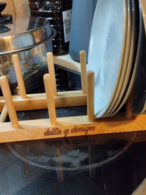 Wooden Delta Plate Rack Italy new, for shallow and slightly deep plates