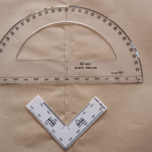 Military round protractor 12 inch and coordinate scale set new
