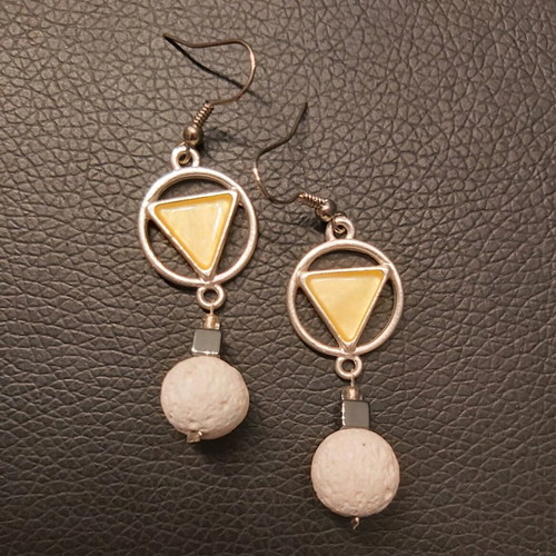 Earrings new with lava and hematite