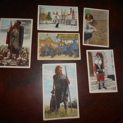 Belgian chocolate folkloric, historical, prewar and color postcards used, pack of 30