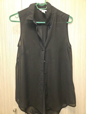 H&M black sleeveless shirt like new, see through