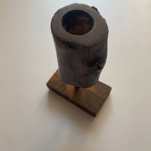 Rustic wooden candle holders set of 3 used, handcrafted minimal style