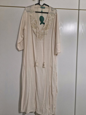 Caftan new made of viscose & polyester with embroidery on neckline