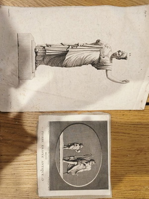 Engravings set of 2 used
