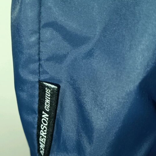 Emerson windbreaker jacket with hood used, blue and orange