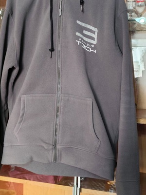 Men's jacket with hood and fur like new, XXL, gray
