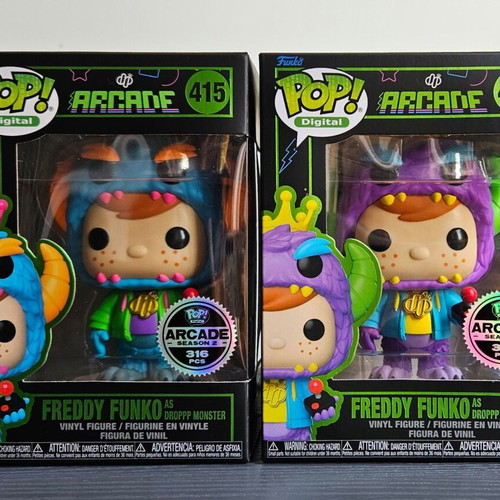 Funko Blacklight NFT Arcade Freddy as Droppp Monster Lot of 2 new